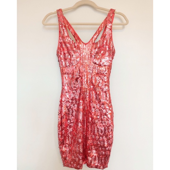 BCBG Dresses & Skirts - BCBG hot pink sequin mini dress BCBG Dresses & Skirts - BCBG hot pink sequin mini dress
